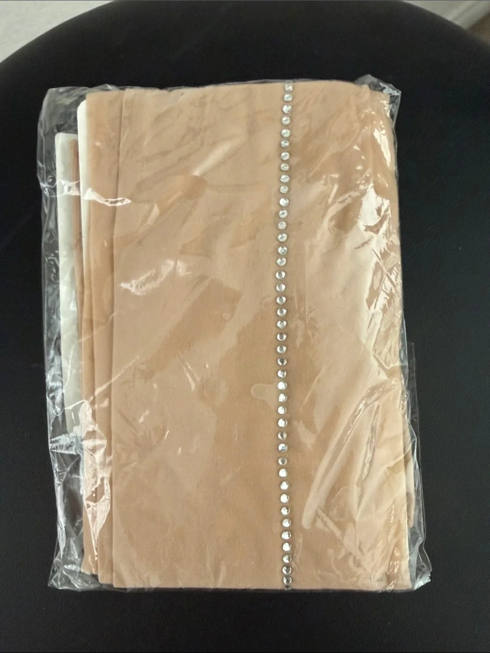 Rhinestone Detail Nude hosiery for Women opened bag to show !